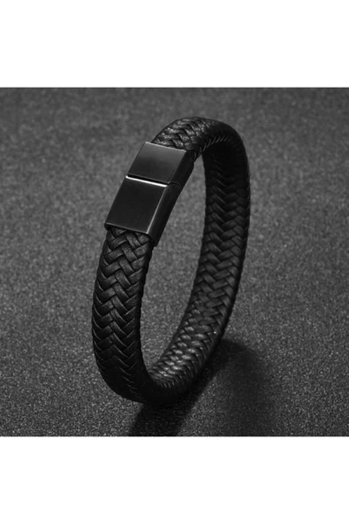Amisare Mıknatıslı Suni Deri Erkek Bileklik ürün görseli 1