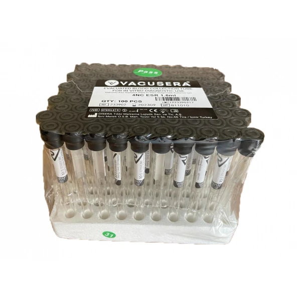 Vacusera Sedimantasyon Tüp 8x120 Mm 1.6ml 100 Adet ürün görseli 1