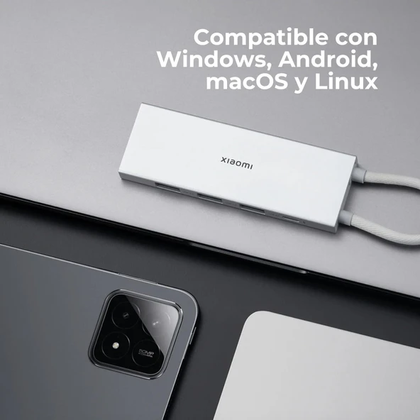 Xiaomi Hub Type C 5'i 1 arada hub, 5 tip (3 USB bağlantı noktası, 1 C tipi bağlantı noktası ve bir HDMI bağlantısı), Windows, Andorid, MacOS ve Linux... - Resim 4