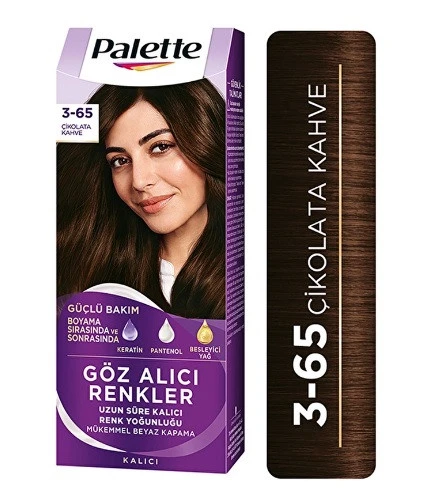 Palette Göz Alıcı Renkler Saç Boyası 3-65 Çikolata Kahve ürün görseli 1