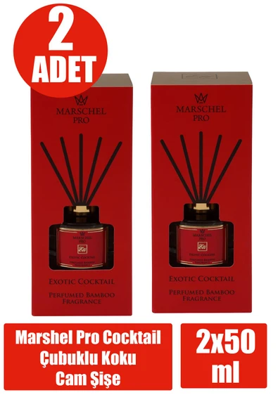 Marshel Pro Cocktail Çubuklu Koku Cam Şişe 50 ml ürün görseli 1