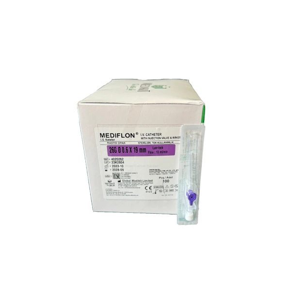 MEDİKİT MEDİFLON - MOR ANJİOKAT 26G 0.6 X 25 MM 100 ADET ürün görseli 1