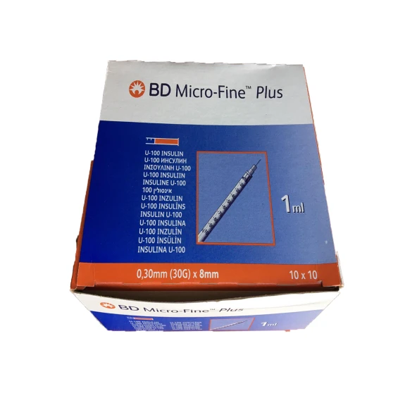 Bd Micro-Fine Plus 1ml Enjektör 0,30mm x 8mm (30G) 100 Adet 1 Kutu ürün görseli 1