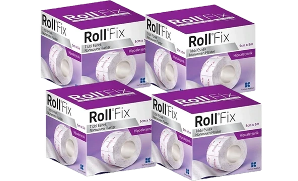 Roll Fix Elastik Sabitleme Bandı Hipoalerjenik Flaster 5 Cm X 5 M 4 Kutu ürün görseli 1