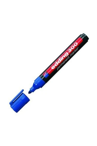 Edding 300 Mavi Permanent Markör Koli Kalemi Yuvarlak Uçlu Silinmez 10'lu Pk ürün görseli 1