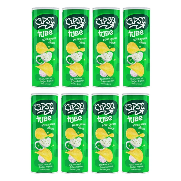 Cipso Tube Ekşi Krema&Soğan Aromalı Cips 160 gr x 8 Adet ürün görseli 1