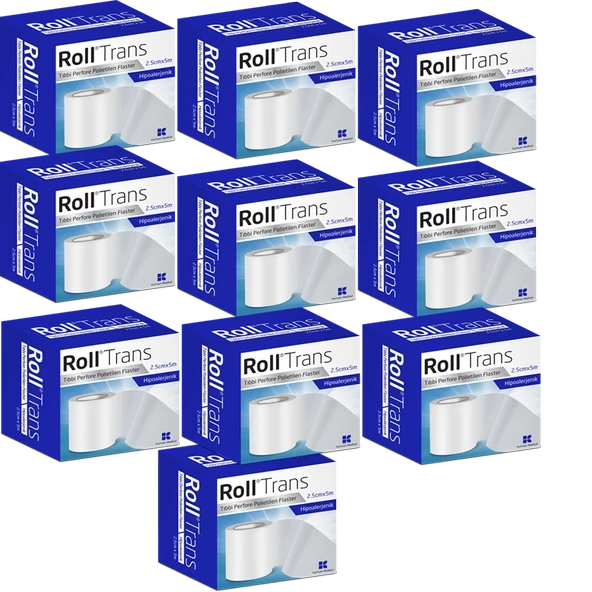 Roll 2,5cmx5cm Hipoalerjenik Şeffaf Polietilen Flaster 10 ADET ürün görseli 1