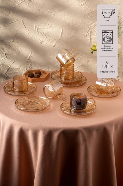 Çifte Kavrulmuş 100 ml 6'lı Kahve Fincan Takımı ürün görseli 1
