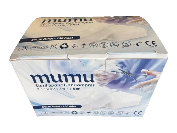 Mumu Steril Spanç 7.5 x 7.5 CM 100 Adet ürün görseli 1