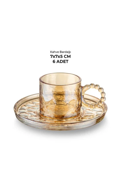 Çifte Kavrulmuş 100 ml 6'lı Kahve Fincan Takımı - Resim 10