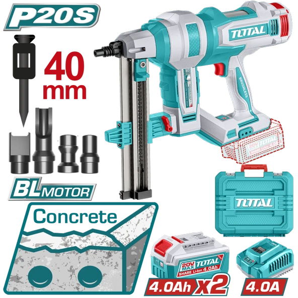 TOTAL LI-ION AKÜLÜ ÇİVİ TABANCASI (TUĞLA-BETON) TCNLI9008E ürün görseli 1