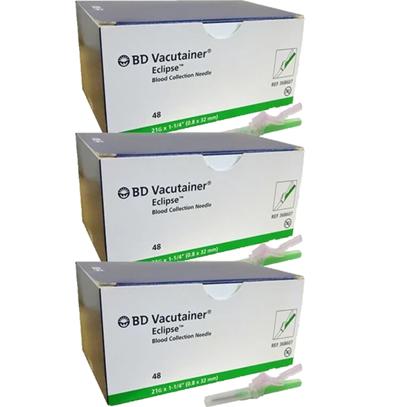 Bd Vacutainer Eclipse Kan Alma Iğne Ucu 21g X1-1/40.8 X 32mm 48 Adet (3 KUTU) ürün görseli 1