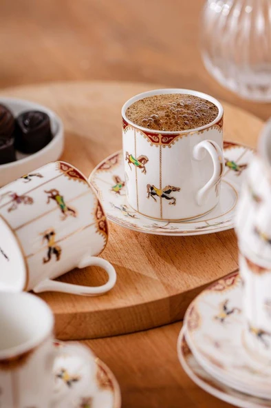 Atlıkarınca 6 Kişilik Kahve Fincan Takımı 80 ml - Resim 4