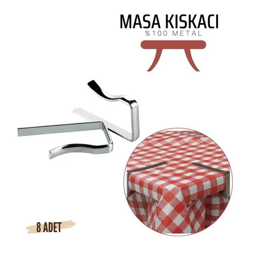 Masa Örtüsü Klipsi - Metal Masa Kelepçesi Masa Örtüsü Sabitleyici  8 ADET ürün görseli 1