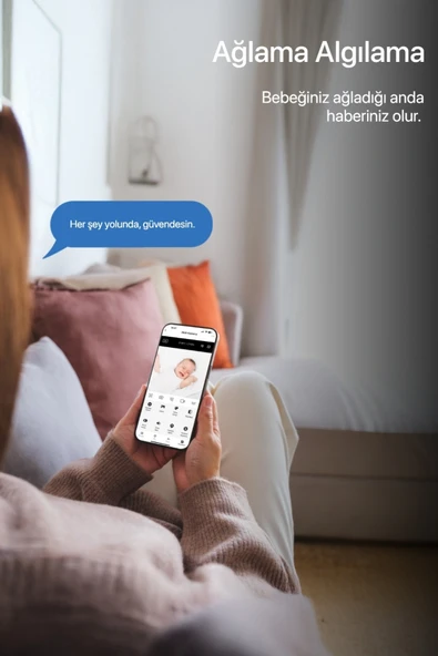Xenon Smart Akıllı Monitörlü Bebek Kamerası ve Beyaz Gürültü Pış Pış Sesi Bebek Uyku Arkadaşı Seti - Resim 10