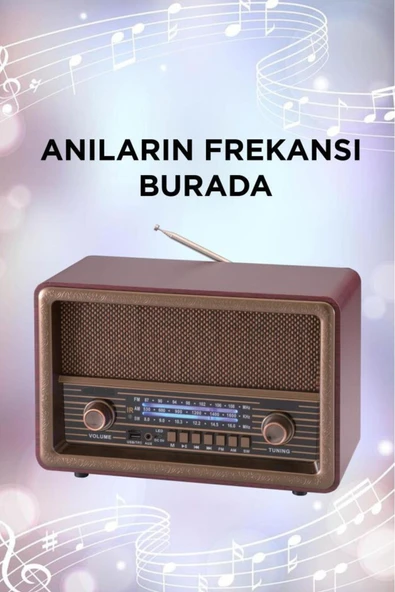 D56 Ahşap Nostaljik Uzaktan Kumandalı Bluetooth Hoparlör – Radyo, USB/TF, TWS, Şarjlı - Resim 6