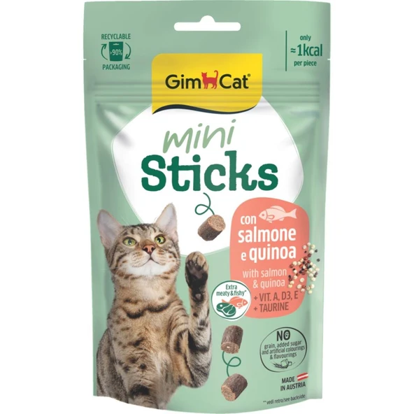 Gimcat Mini Sticks Somonlu&Kinoalı Ödül Çubukları 50gr - Resim 2