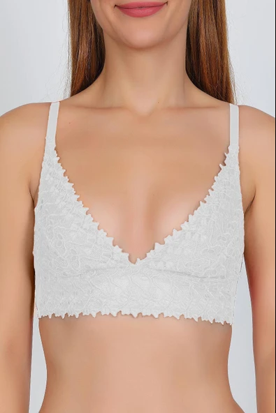 Beyaz Dantel Kapsız Bralet Sütyen ürün görseli 1