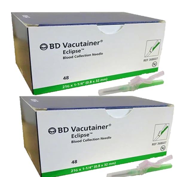 Bd Vacutainer Eclipse Kan Alma Iğne Ucu 21g X1-1/40.8 X 32mm 48 Adet (2 KUTU) ürün görseli 1