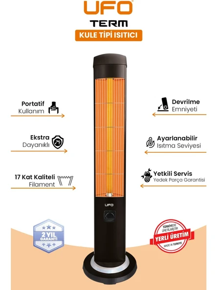 Ufo Term 2300 W Kule Tipi Infrared Isıtıcı - Resim 3