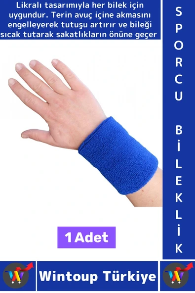 Konforlu Tenis Futbol Basketbol Koşu Fitness Likralı Esnek Ter Emici Destekleyici Sporcu Bilekliği ürün görseli 1