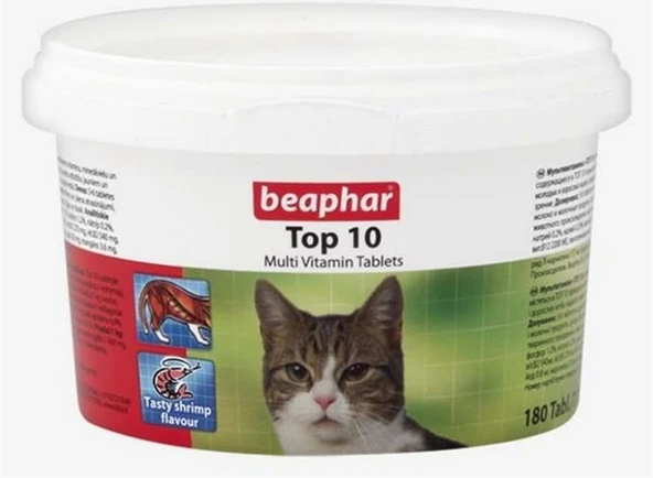 Beaphar Top 10 Kediler İçin Taurinli Multivitamin 180 Tablet ürün görseli 1