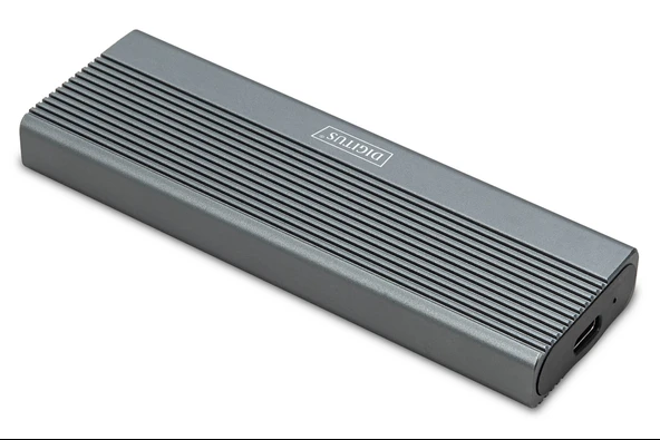 DIGITUS USB M.2 hard disk enclosure, SSD, external, NVMe + SATA, 10Gbps (NVMe) 6 Gbps (SATA),USB3.1 Gen2, aluminum, toolfree ürün görseli 1