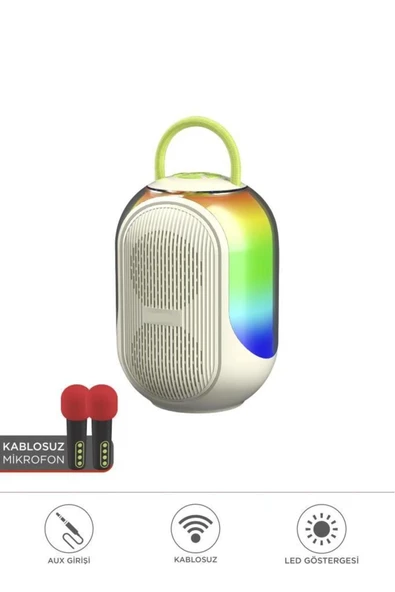 Çift Mikrofonlu Kablosuz Parti Hoparlörü ürün görseli 1