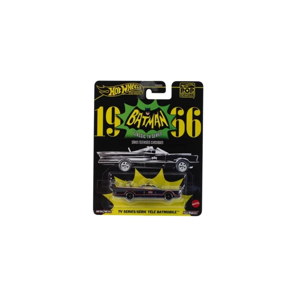 Hot Wheels Premium Pop Culture 1966 Classic TV Series Batman Batmobile HXD63 JBL83 ürün görseli 1