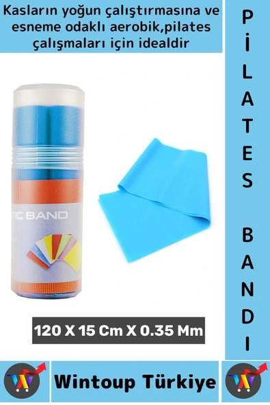 Uzun Ömürlü Fitness Aerobik Esneme Elastik Esnek Orta Sertlik Direnç Özel Kutulu Pilates Bandı ürün görseli 1