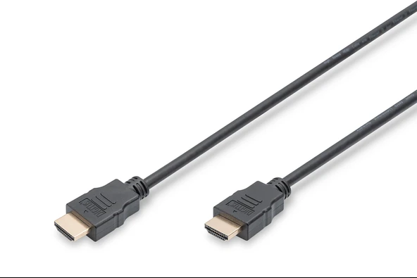 DIGITUS HDMI High Speed with Ethernet Connection Cable, Type A, w/Ethern M/M, 2.0m, Ultra HD, 4K@30Hz, gold, bl ürün görseli 1