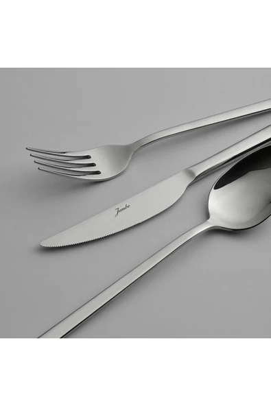 Jumbo 2001 18 Parça 6 Kişilik Yemek Çatal Kaşık Bıçak Takımı Çelik - Resim 3