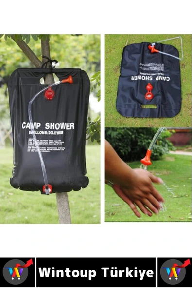 Yüksek Kalite PVC Outdoor Piknik Solar Isıtıcılı Şeffaf Arka Yüzey Pratik Kamp Duş Torbası 20 Litre - Resim 2