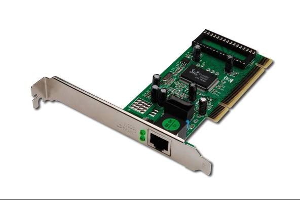 Digitus 10/100/1000 Mbps Gigabit PCI Ethernet Kartı, 32-bit, Realtek RTL8169SC chip takımı, Low profile bracket ile birlikte<br>
Digitus Gigabit Ethernet PCI Card 32-bit, low profile bracket, RT ürün görseli 1