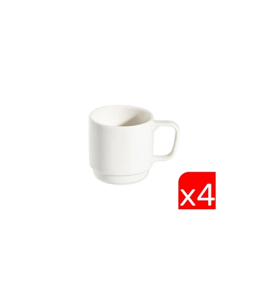 Tabak Evi Porselen Stolt İstifli Kupa 250cc 4 lü ürün görseli 1