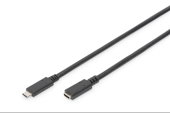 Digitus USB Tip C Gen2 Uzatma Kablosu, Tip-C Erkek <-> Tip-C Dişi, 0.7 metre, Gen2, 5A, 10GB, 3.1 Versiyon, siyah renk<br>
Digitus USB Type-C Gen2 Extension Cable, Type-C Male to Type-C Fe ürün görseli 1