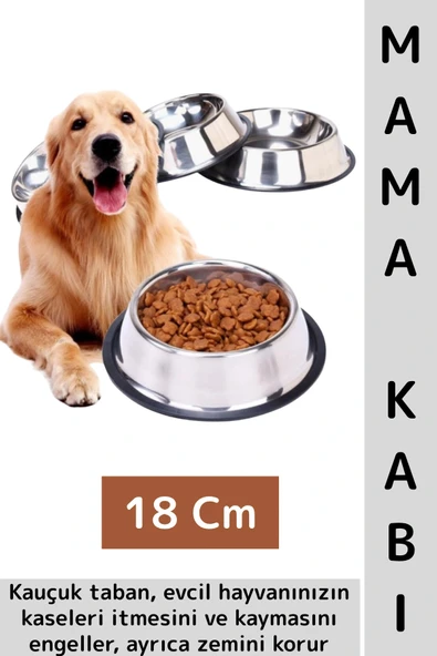 Premium Yüksek Kaliteli Dayanıklı Kaymaz Kauçuk Taban Evcil Hayvan Kedi Köpek Mama Su Kabı 18 Cm ürün görseli 1
