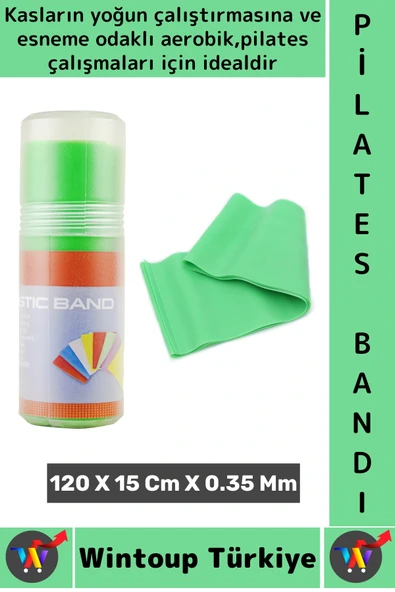 Uzun Ömürlü Fitness Aerobik Esneme Elastik Esnek Orta Sertlik Direnç Özel Kutulu Pilates Bandı ürün görseli 1