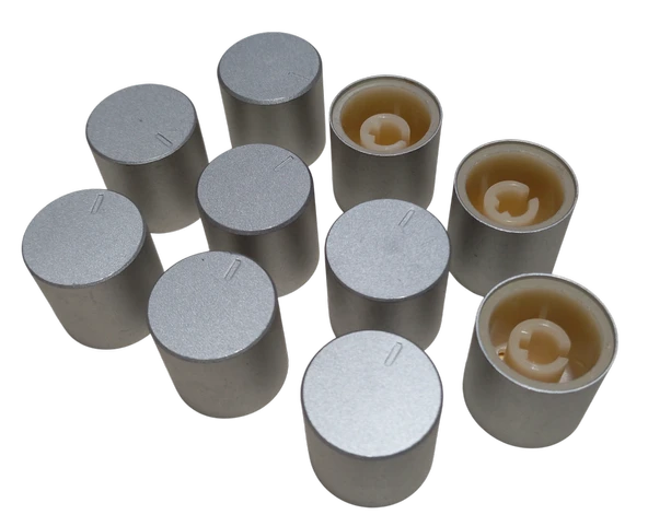 10 Adet Plastik Ses Kontrol Gri Pot Başlığı 20x22mm 6mm D Tip Mile Uygun - Resim 2