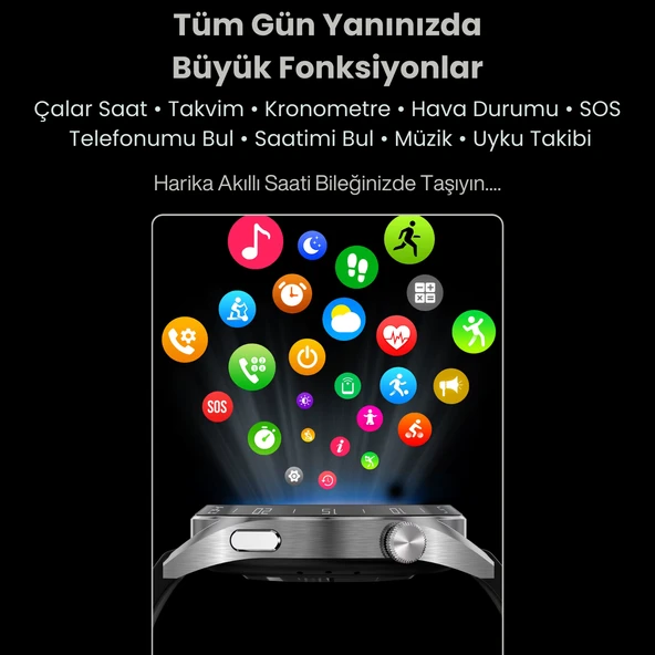 GT Watch 11 PRO Erkek Klasik Akıllı Saat AMOLED Sesli Görüşme NFC Android iPhone Huawei Uyumlu 8,9,10 - Resim 7