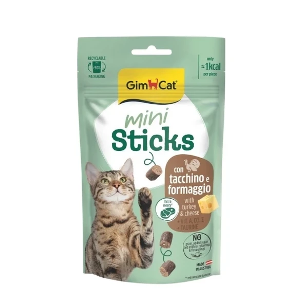 Gimcat Mini Sticks Hindili ve Peynirli Kedi Ödül Maması  12 Adet 50 Gr - Resim 2