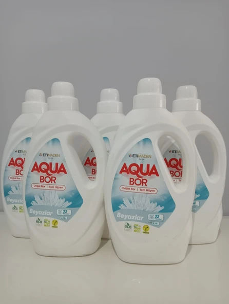 AQUA BOR DOĞAL MİNERALLİ SIVI ÇAMAŞIR DETERJANI BEYAZLAR 6 ADET - Resim 2