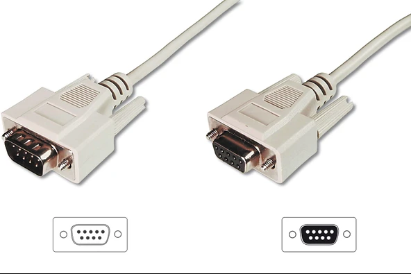 Digitus Veri İletim/Seri Uzatma Kablosu, D-Sub 9 Erkek / D-Sub 9 Dişi, 2 metre, Seri, AWG28, tek kat zırhlı, bej renk<br>
Digitus Data Transfer Extension Cable, D-Sub 9 M/F, 2.0m, Serial, Molded ürün görseli 1