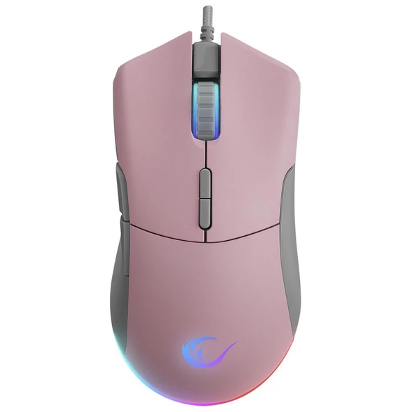 Rampage SMX-R21 COMPACT Usb Pembe/Gri RGB Işıklı+Macro 7200dpi / 1000hz Gaming Oyuncu Mouse Rampage - Resim 2