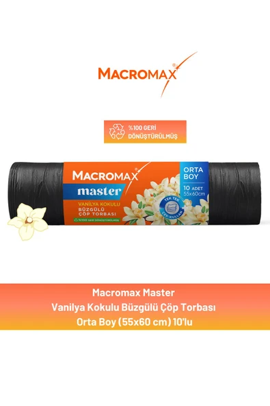 Macromax Master Büzgülü Vanilya Kokulu Çöp Torbası Orta Boy 10'lu ürün görseli 1