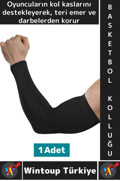 Konforlu Basketbol Voleybol Fitness Likralı Elastik Ter Emici Destekleyici Basketbol Kolluğu M Beden ürün görseli 1