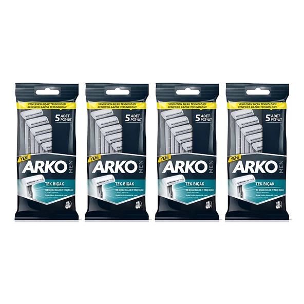 Arko Men Tek Bıçaklı 5 li Tıraş Bıçağı x 4 Paket ürün görseli 1