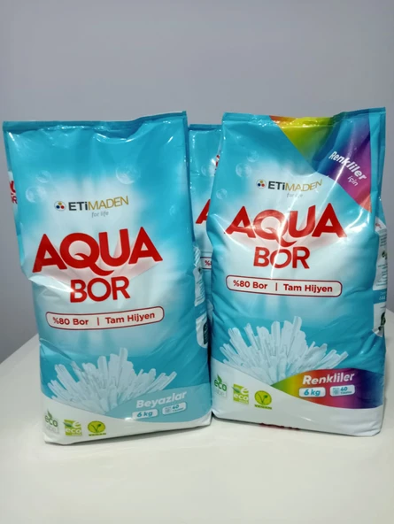 AQUA BOR DOĞAL MİNERALLİ TOZ ÇAMAŞIR DETERJANI RENKLİ VE BEYAZLAR ürün görseli 1