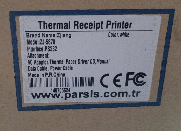 Zjiang Zj-5870K 58 mm Termal Makbuz Ve Adisyon Yazıcısı (Gri Renk) - Resim 8