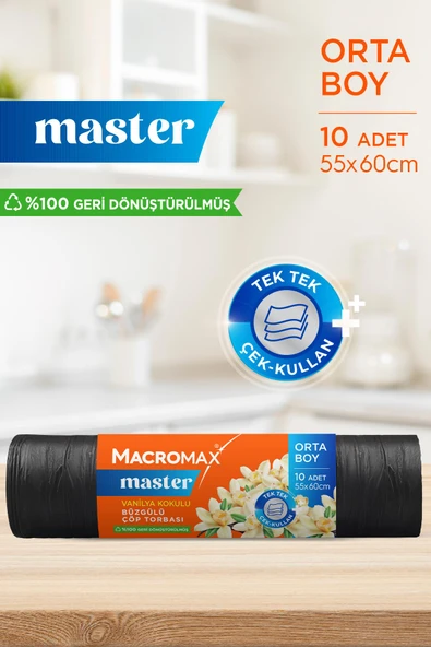 Macromax Master Büzgülü Vanilya Kokulu Çöp Torbası Orta Boy 10'lu - Resim 3